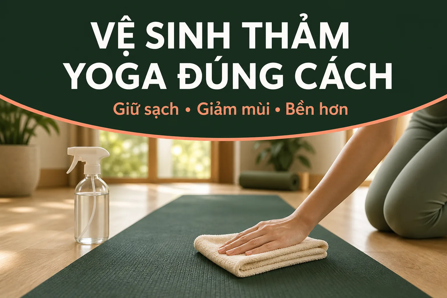 Vệ sinh thảm Yoga đúng cách, giữ sạch và giảm mùi