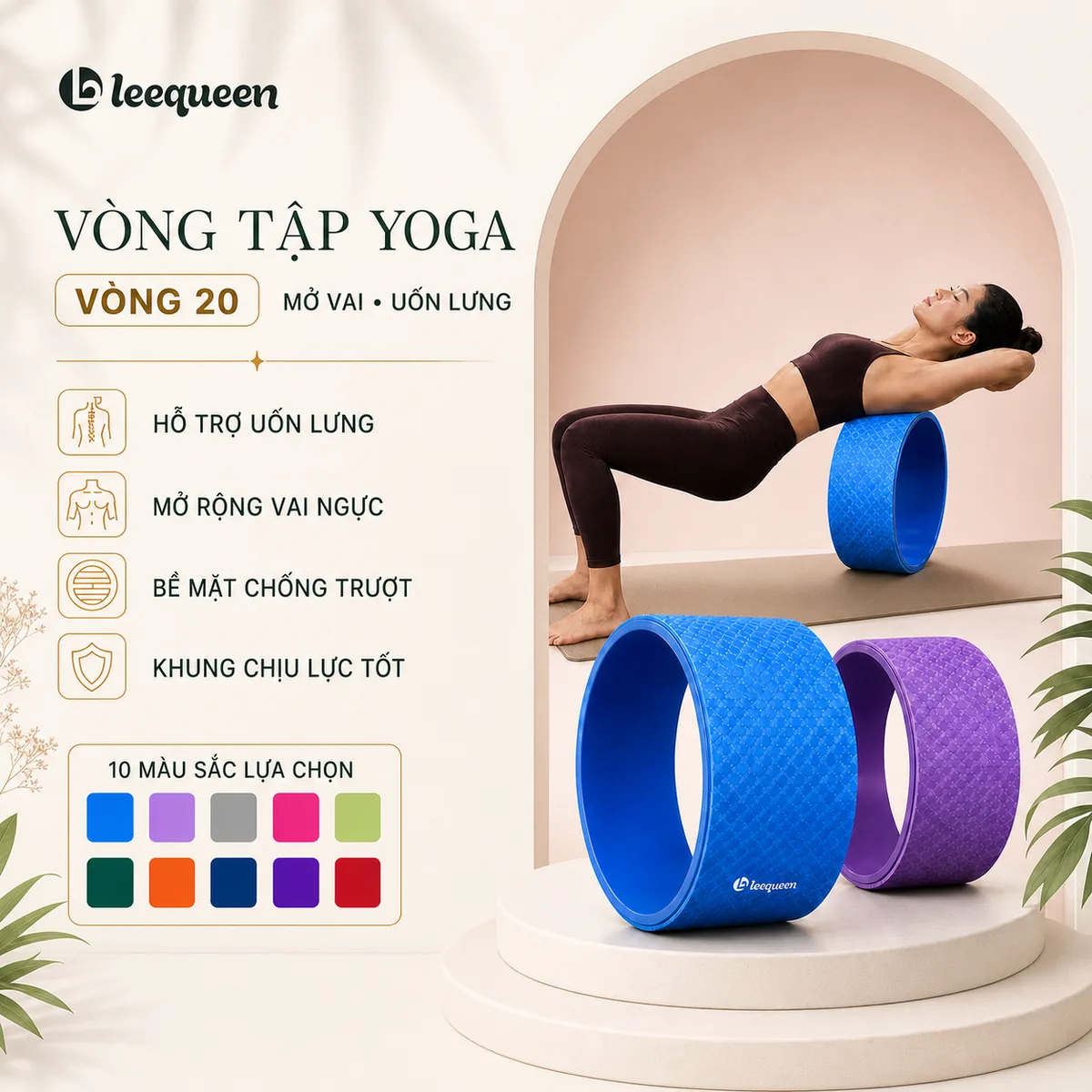 Vòng tập Yoga Leequeen hỗ trợ mở vai và uốn lưng